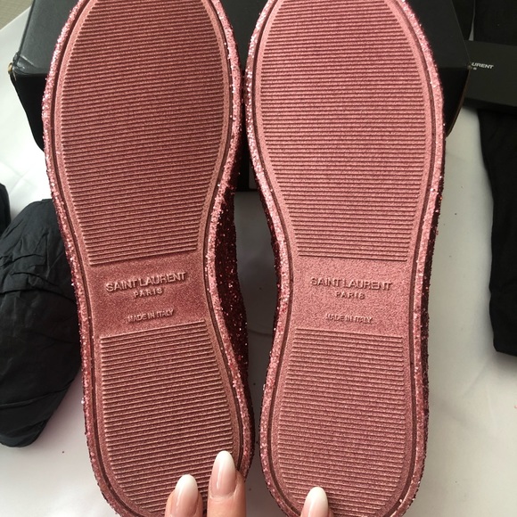 Saint Laurent pink glitter sneakers - Picture 4 of 8